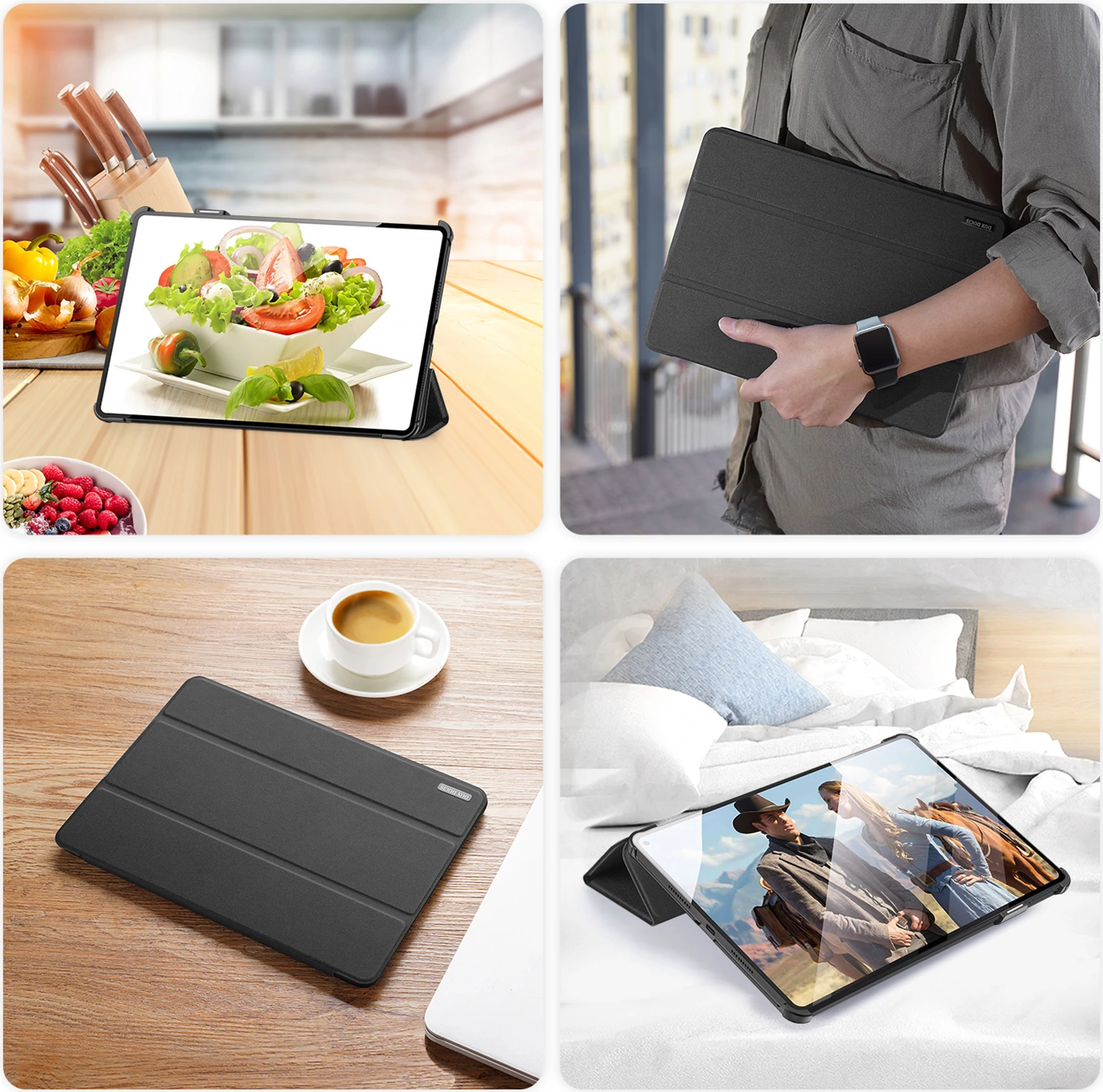 Mbështjellës tablet Dux Ducis Domo për Huawei MatePad Pro 11'' (2022), me qëndrim, i zi