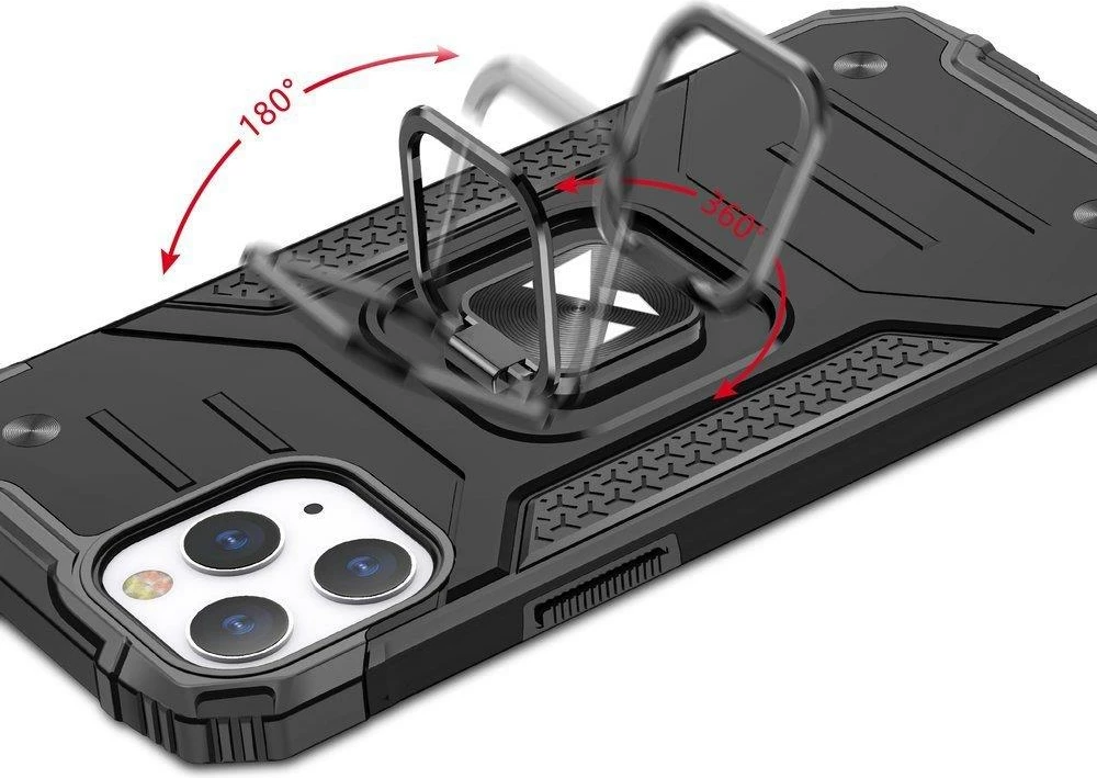 Mbështjellës Wozinsky Ring Armor me këmbë mbështetëse dhe dorezë, për iPhone 13, rozë