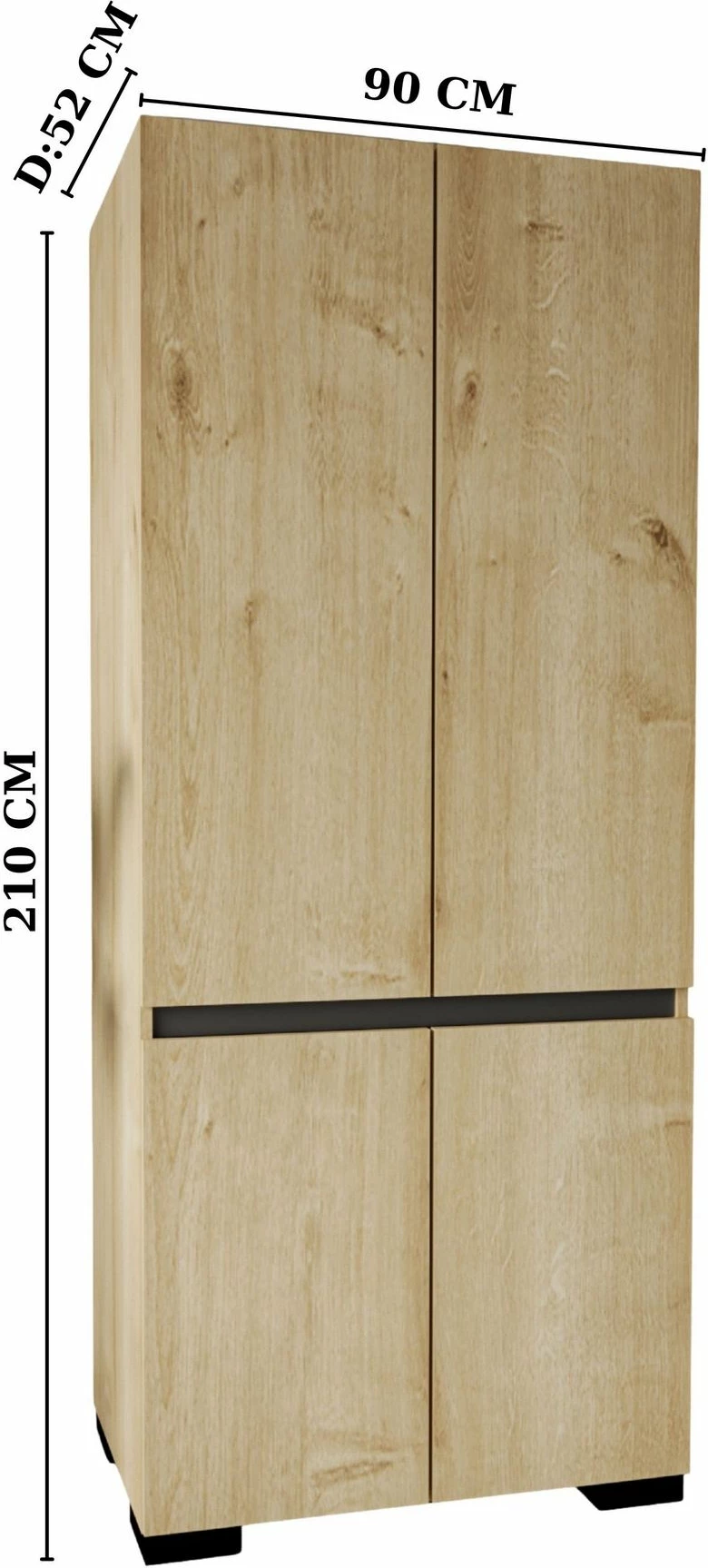 Dollap rrobash Skye Decor, Floransa 90, ngjyrë lis safir, antracit