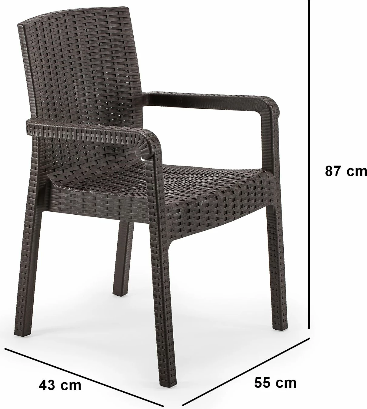 Karrige Skye Decor, ratan, ngjyrë kafe e errët