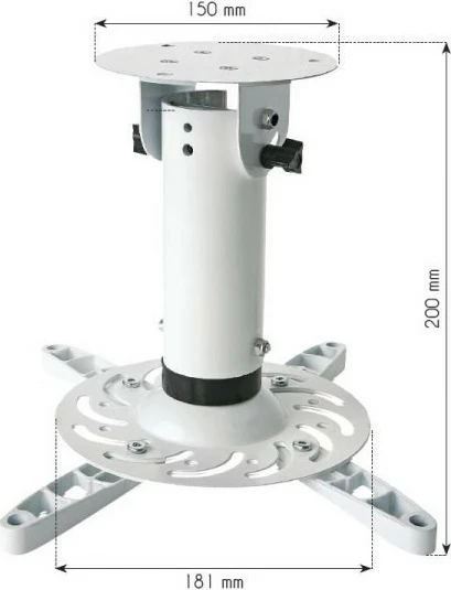 Krah projektori Techly 022274, montim në tavan, 20 cm, 15 kg, i bardhë