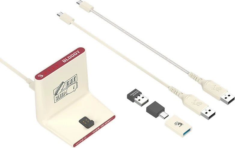 Maus A4-Tech Bloody R72 ULTRA DUO Pixels Red, wireless, RGB, i bardhë