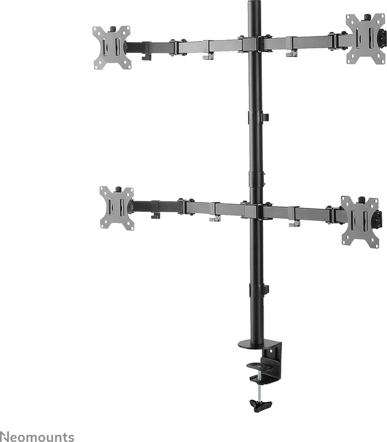 Krah monitori Neomounts FPMA-D550D4BLACK, për 4 ekrane, 13-32", rregullim lartësie, ngjyrë e zezë