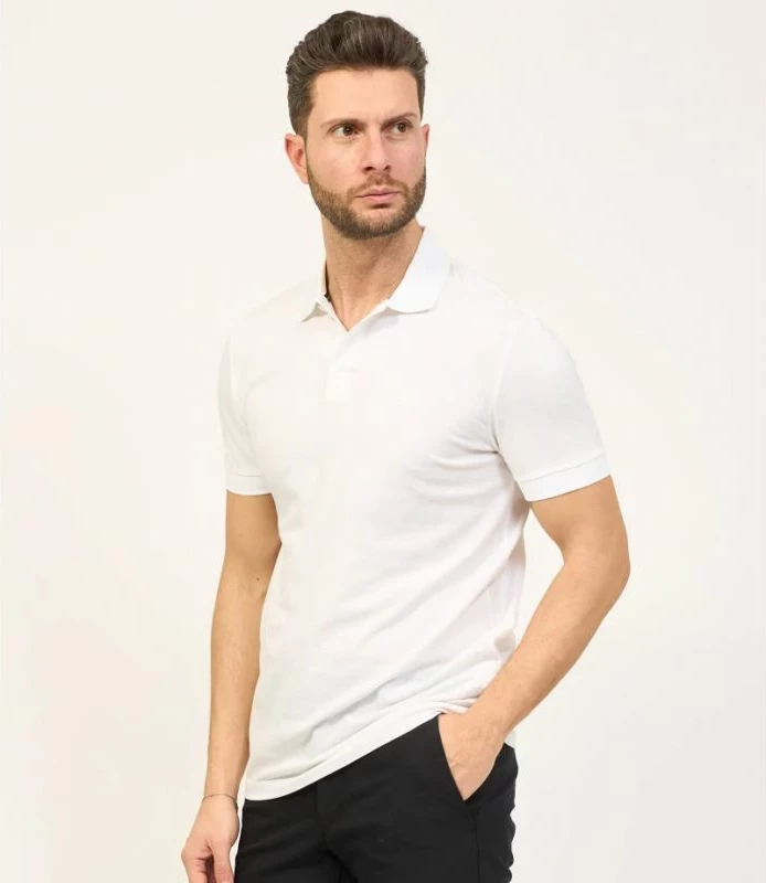 Maicë polo Boss meshkuj, e bardhë