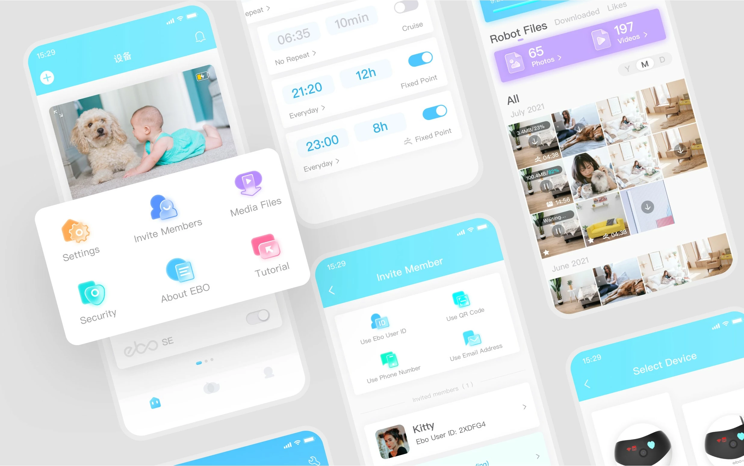 Robot për kafshë Enabot EBO SE, kamera 1080p, WiFi, app, natës, lazer