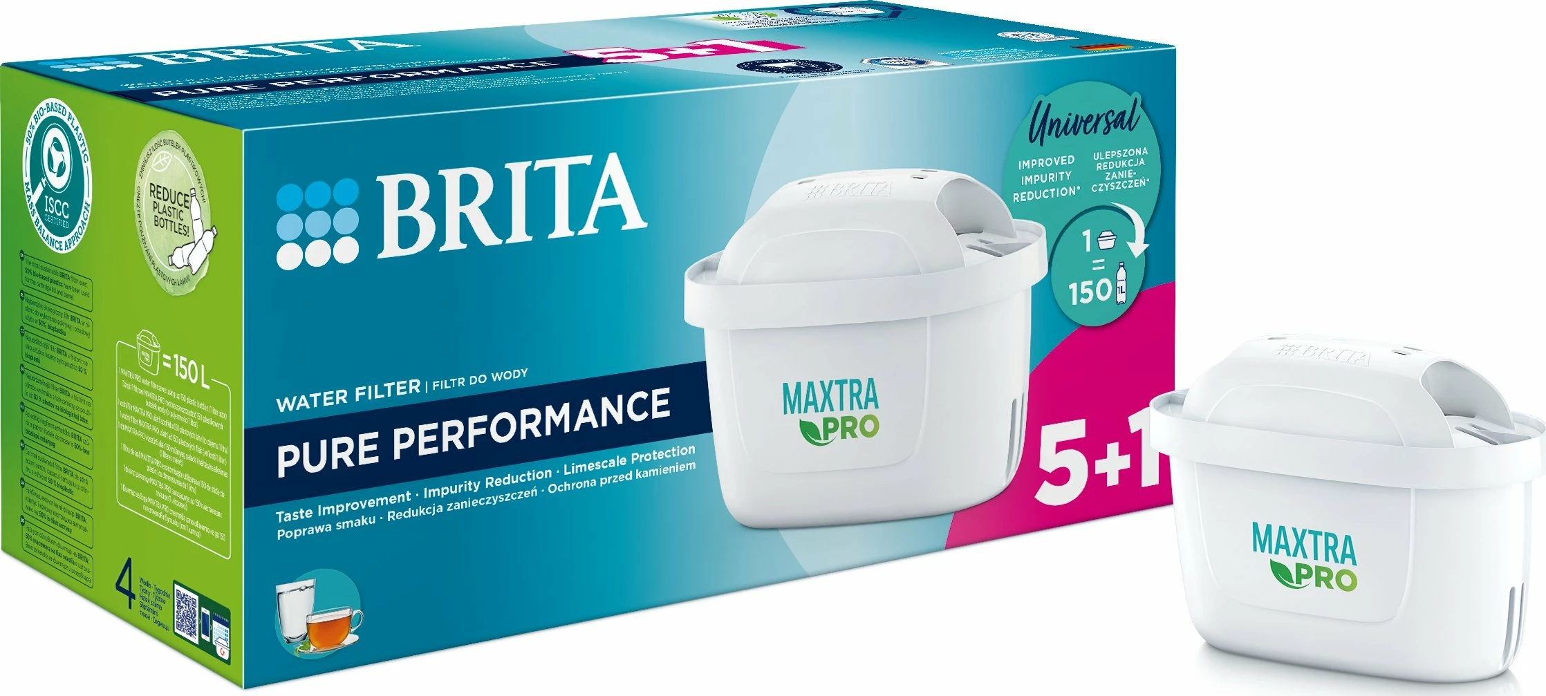 Kartrixh filtri uji, Brita MAXTRA PRO Pure Performance, 150 L, 6 copë