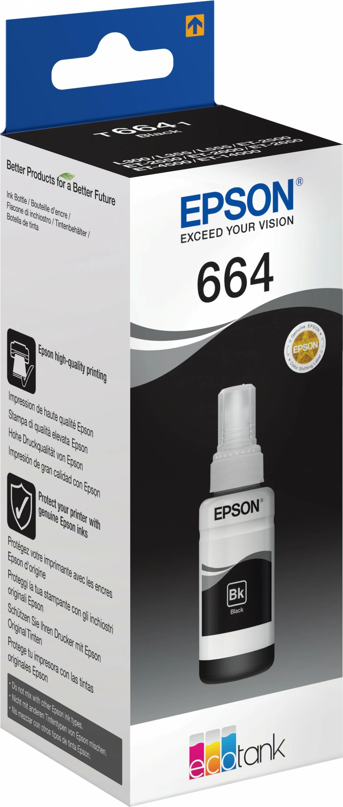 Shishe boje e zezë Epson 664 Ecotank, 70 ml, Gri
