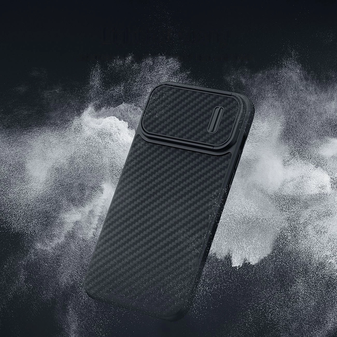 Mbështjellës Nillkin Synthetic Fiber S Case për iPhone 14, me kapak kamere, i zi