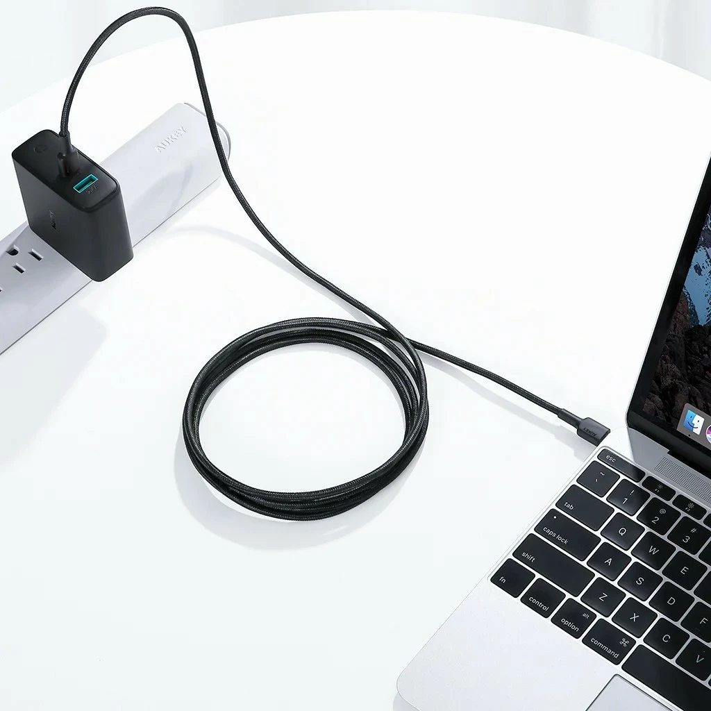 Kabllo USB-C në USB-C AUKEY CB-CD45, 0.9m, 60W, E zezë