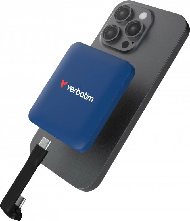 SSD i jashtëm, Verbatim, SnapBack DQVE32076PLG 2TB, USB 3.2 Gen 2x2, MagSafe, mbështetje Apple ProRes 4K 60 fps, blu