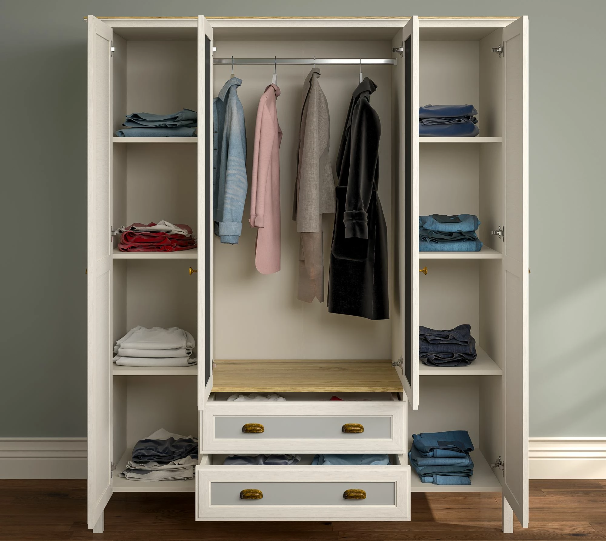 Dollap Skye Decor, FRN-21001, krem, lis, gri