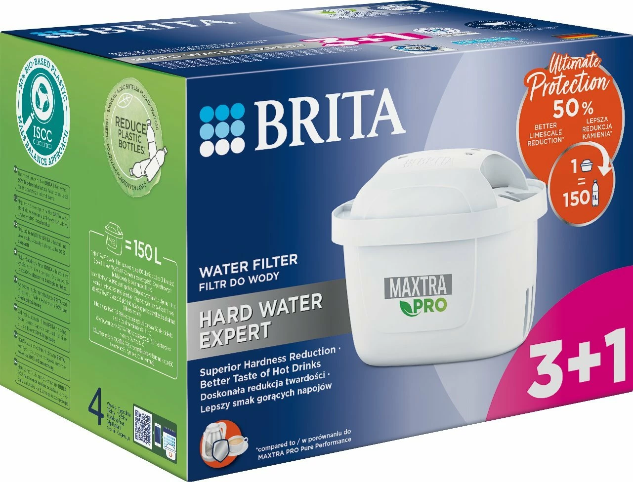 Kartrixh filtri uji Brita MAXTRA PRO Hard Water Expert 150 L, 4 copë (3+1)