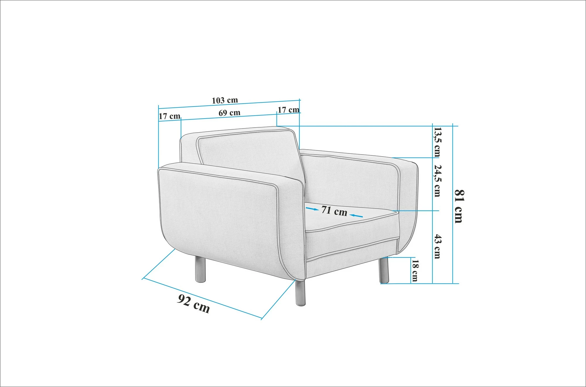 Karrige Wing Atelier del Sofa, Larus Berjer, ngjyrë lisi, gri