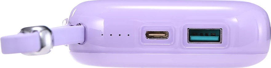 Bateri e jashtme Joyroom JR-L003 10000mAh 22.5W me kabllo Lightning të integruar 3 porta vjollcë