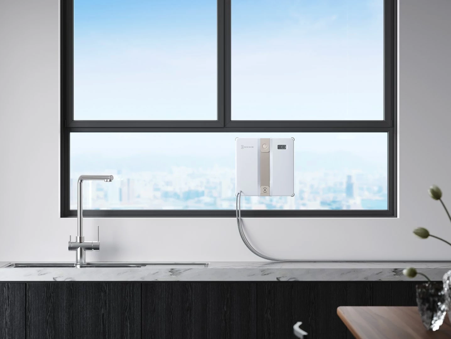 Robot pastrues dritare Ecovacs Winbot MINI, 3000 mAh, Bezhe