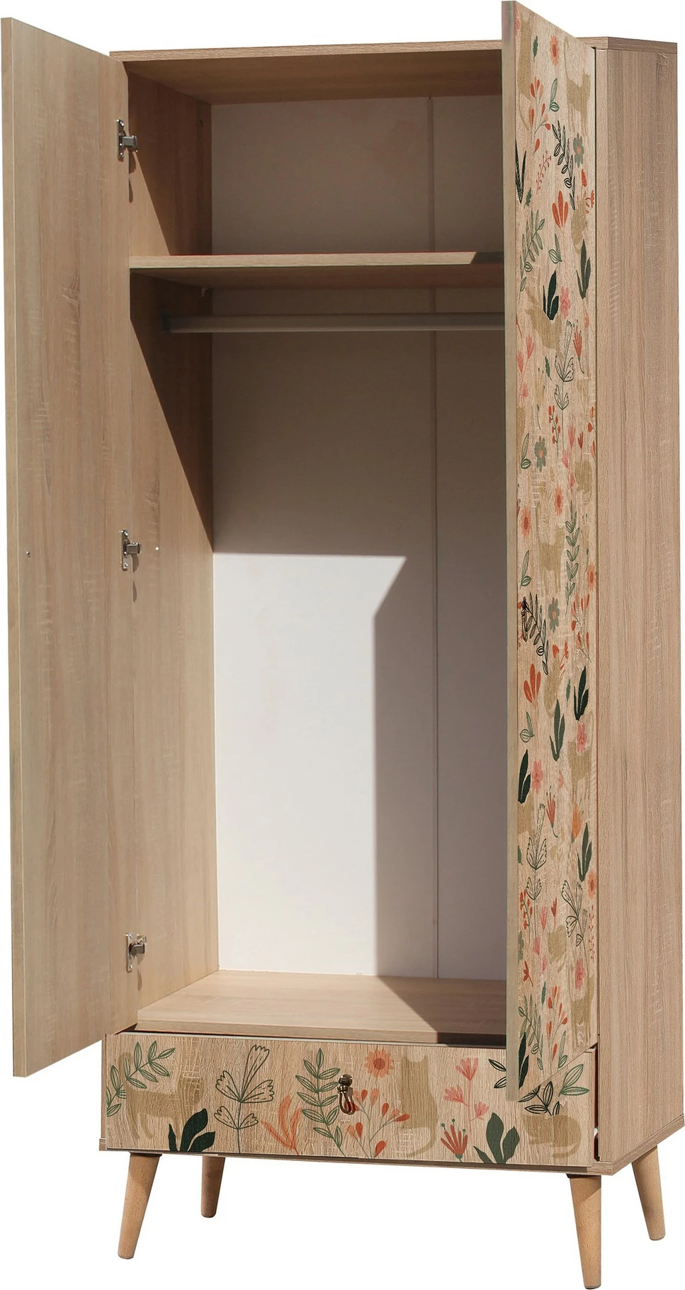 Dollap Hanah Home, City Gardrop Cat, shumëngjyrësh, me rafte, 80x190x45cm