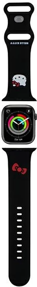 Rrip silikoni Hello Kitty për Apple Watch 42/44/45/49mm, i zi