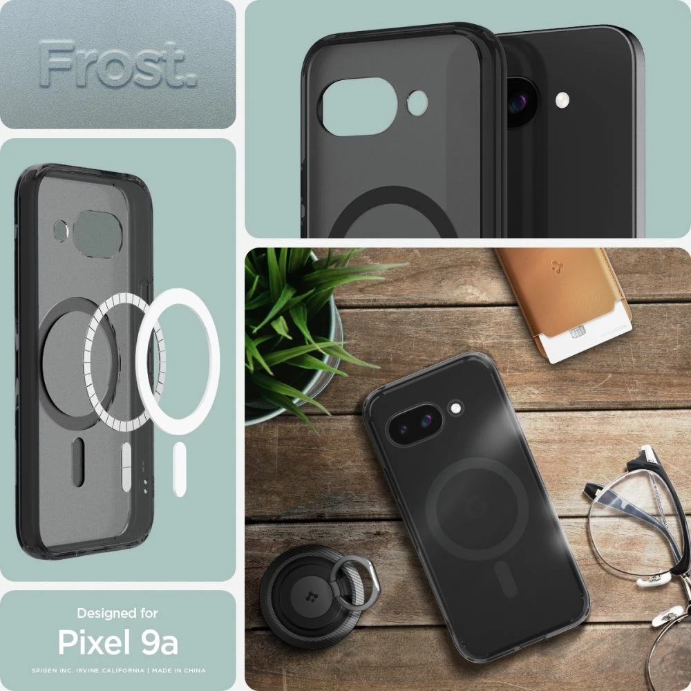 Mbështjellës Spigen Ultra Hybrid Mag MagSafe për Google Pixel 9A, i zi/transparente