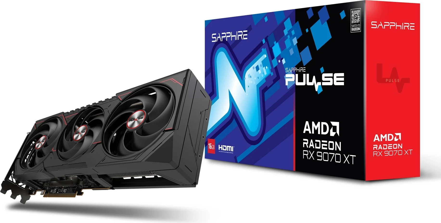 Kartelë grafike Sapphire PULSE Radeon RX 9070 XT, 16 GB GDDR6, e zezë