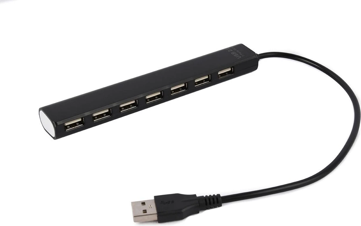 Hub USB Gembird, 7 x USB 2.0, e zezë