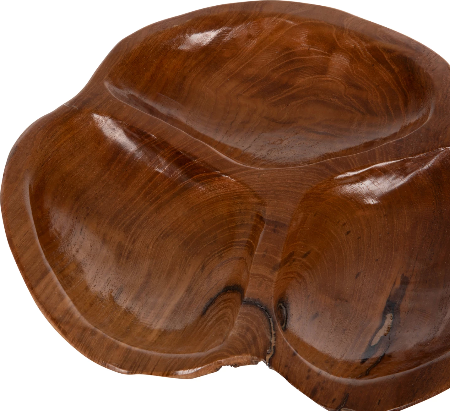 Enë dekorative për tryezë, dru tik natyral, FH4272, Φ30x4.5cm