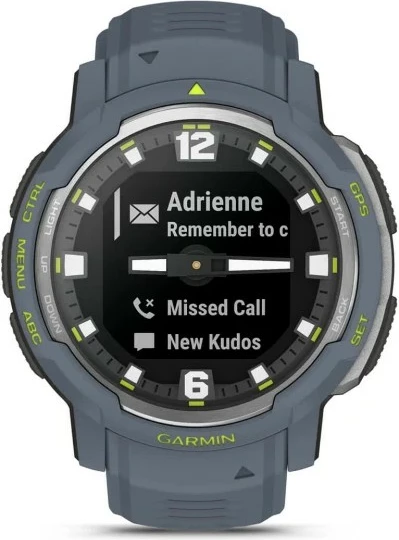 Smartwatch Garmin Instinct Crossover Standard Edition, GPS, 28 ditë bateri, rrip silikon, kaltër
