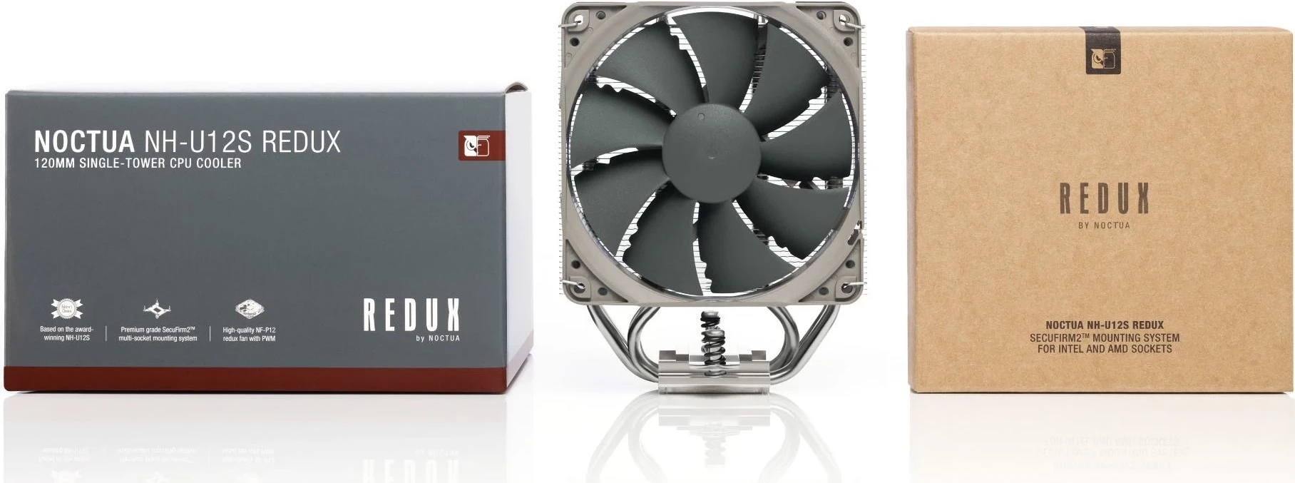 Ftohës procesori Noctua NH-U12S, 12 cm, çelik inox, hiri