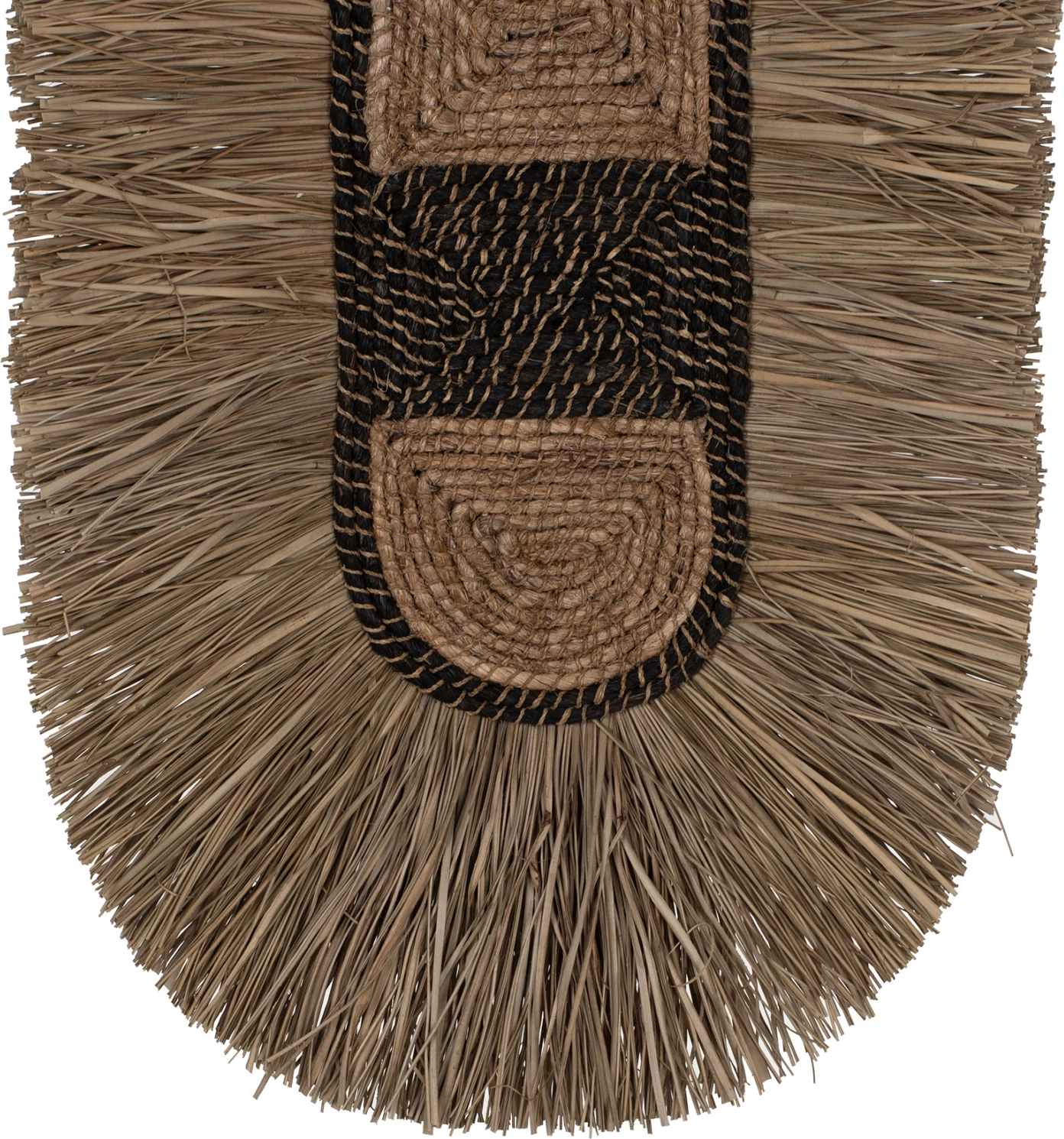 Dekor muri prej bari dhe fibrash abaka, ngjyrë natyrale dhe e zezë, 46x8x68Hcm, FH7793