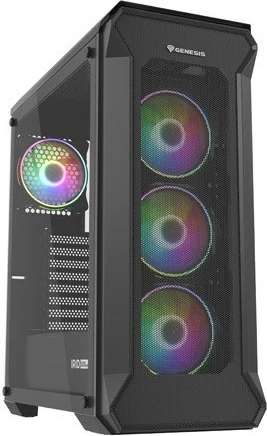 Kasë Genesis Irid 505 V2 ARGB, Midi Tower, 4x ARGB fan, ATX/Micro ATX/Mini ITX, e zezë