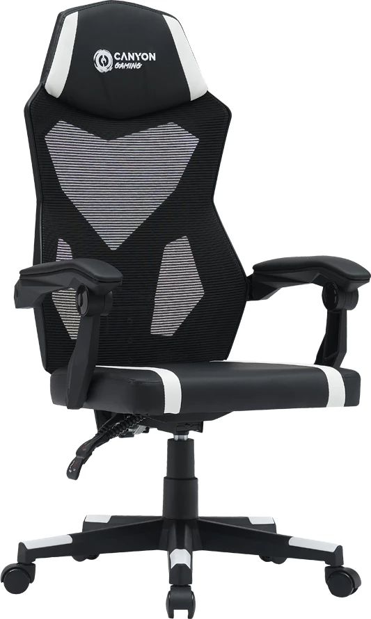 Karrige gaming CANYON Flow MCH01 mesh, 120 kg, e zezë/bardhë