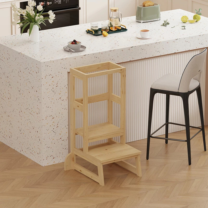 Kullë mësimi për fëmijë Chiquel, stil Montessori, dru pishe, ngjyrë natyrale, 45.7x51x90cm