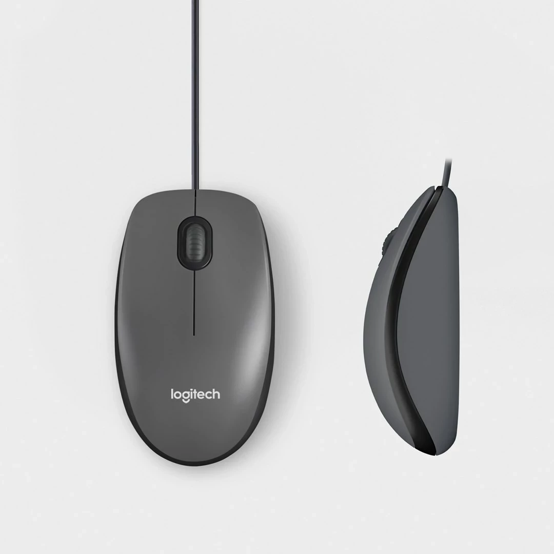 Maus Logitech M100 me kabllo, USB, i zi