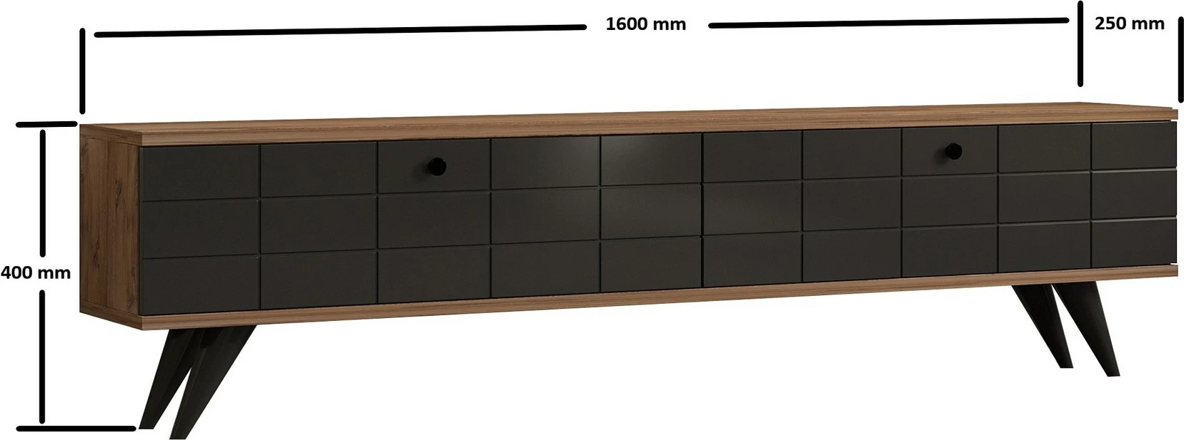 Komodë për TV Hanah Home, Alberi, ngjyrë Atlantic Pine dhe Antracite