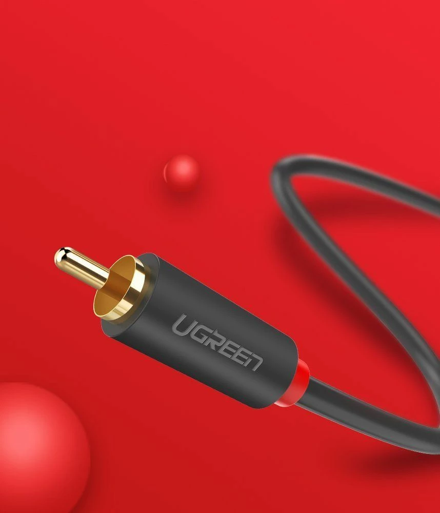 Kabllo audio RCA Ugreen UGR457BLK 2xRCA male në 2xRCA male 5 m, gri