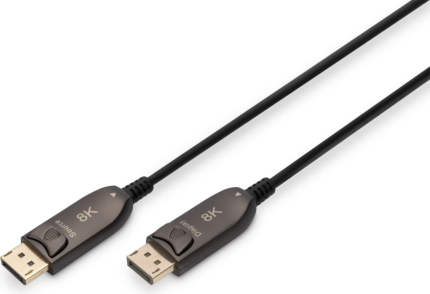 Kabllo DisplayPort DIGITUS, 20 m, UHD 8K, E zezë