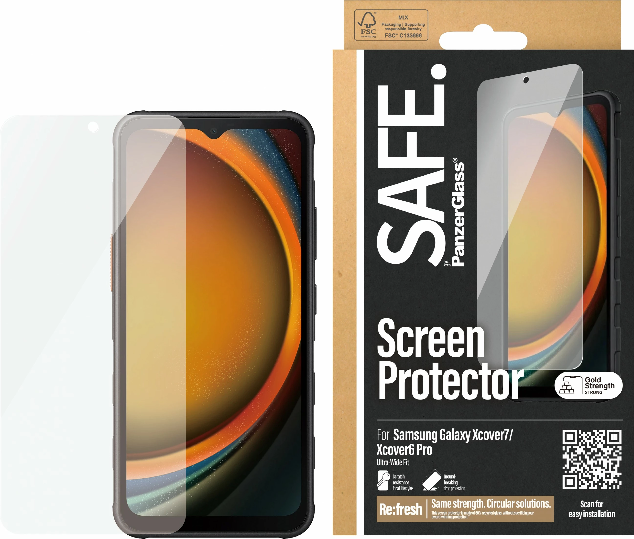 Mbrojtës ekrani PanzerGlass për Samsung Xcover 7, transparent