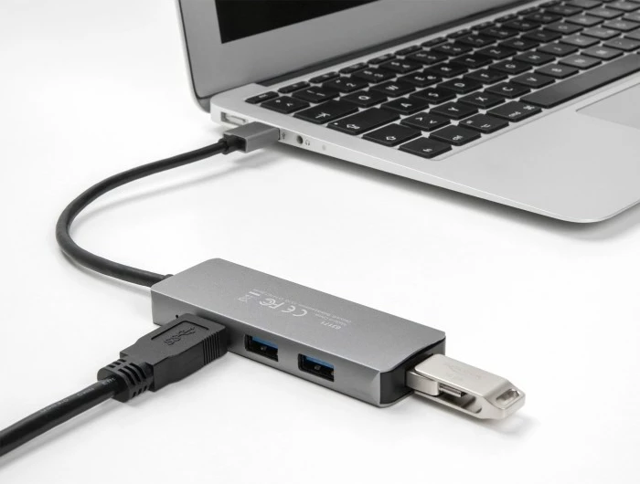 Hub USB 4 Porta DeLOCK, USB 3.2 Gen 1, 5 Gbps, Gri