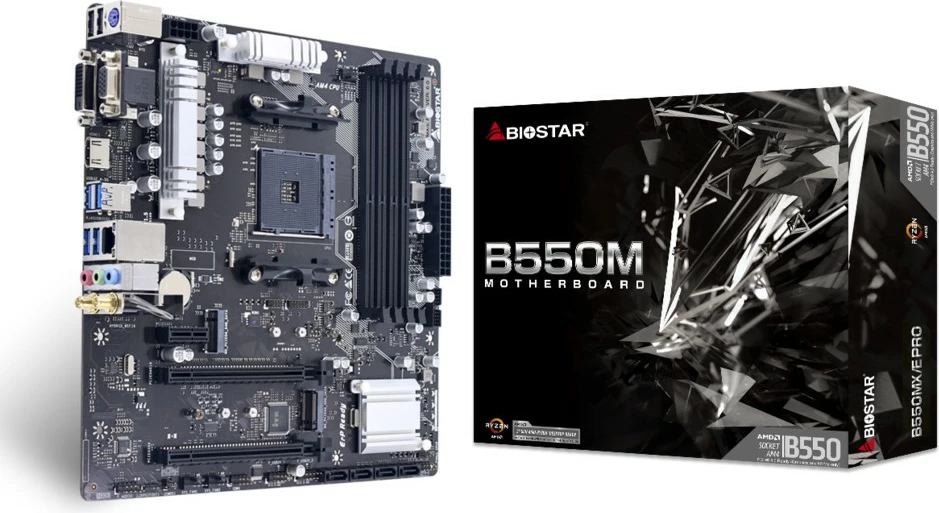 Pllakë amë Biostar B550MX/E PRO, AMD, Socket AM4, DDR4, 128 GB, micro ATX