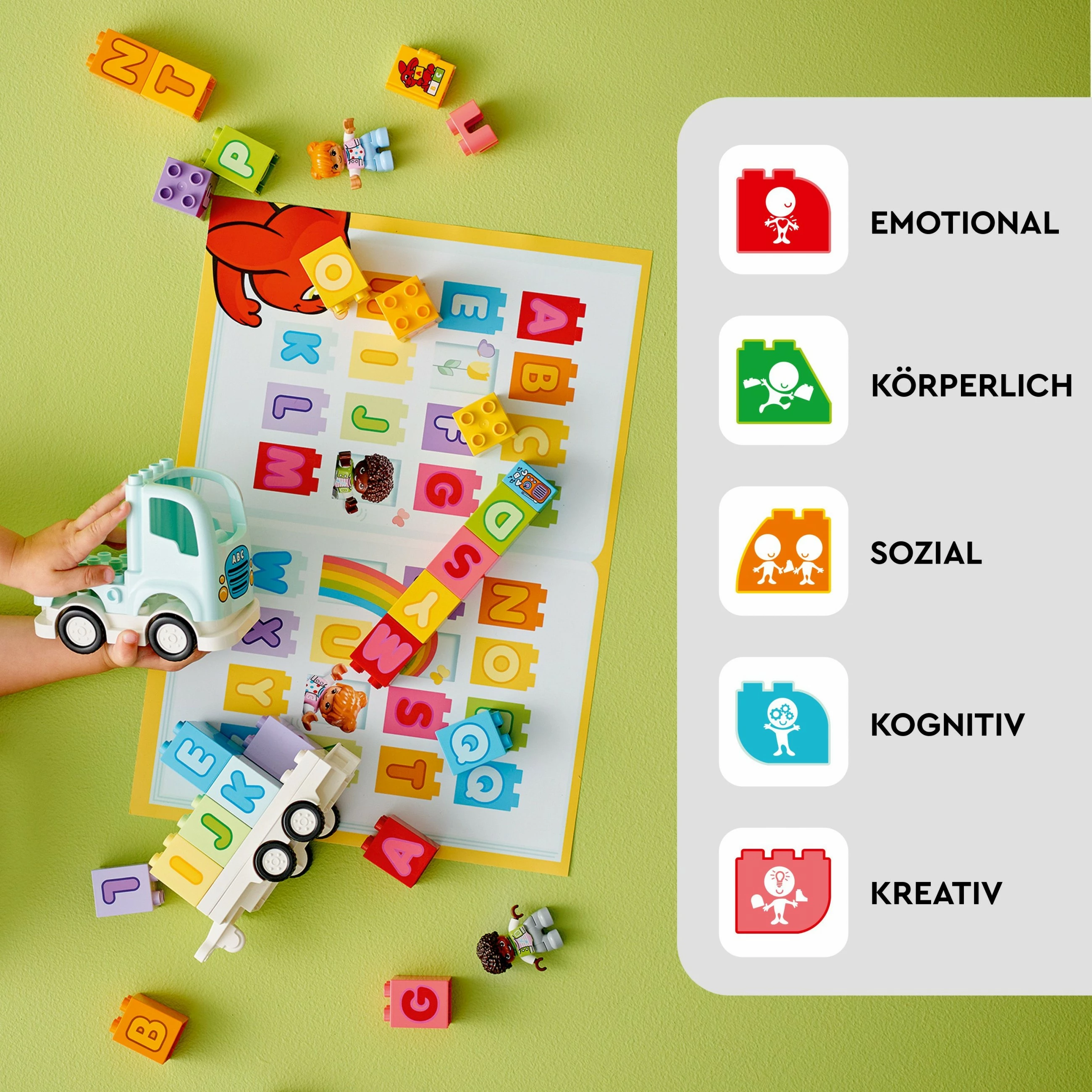 Set ndërtimi LEGO DUPLO Alphabet Truck, 36 pjesë, shumëngjyrësh