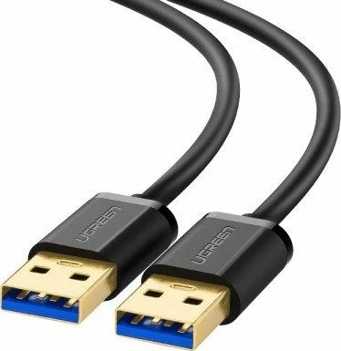 Kabllo USB Ugreen US128 USB-A në USB-A 1m USB 3.0 5Gb/s, e zezë