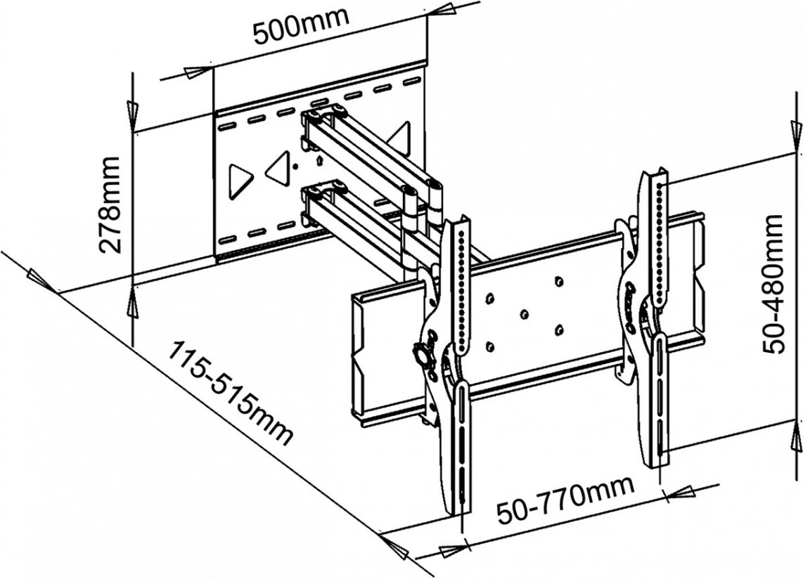 Mbajtës muri për TV/monitor ART AR-24, 32-100 inç, deri 100kg, i zi