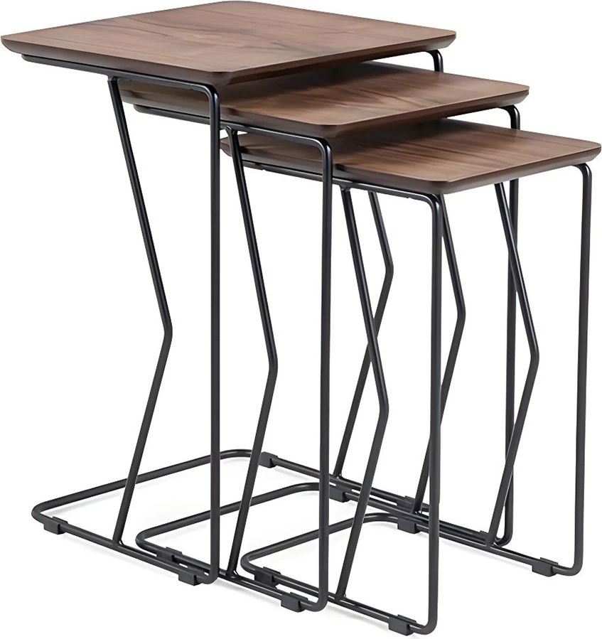 Set tavolinash ndihmëse (3 copë), Skye Decor, ngjyrë arre, Ren