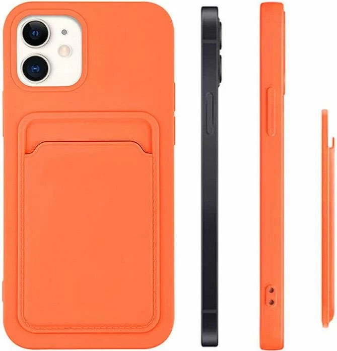 Mbështjellës Hurtel për iPhone 12 Pro me xhep për kartela, silikon, kuq