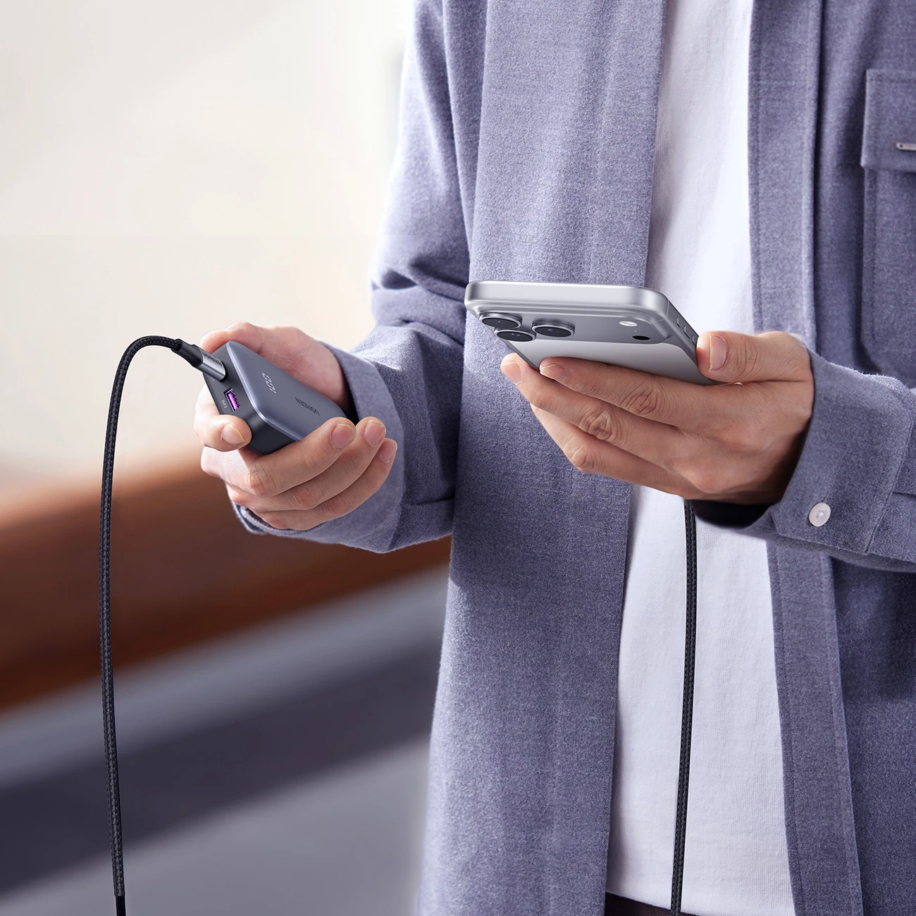 Kabllo USB-C në USB-C Ugreen PD 100W 5A 2m, e zezë
