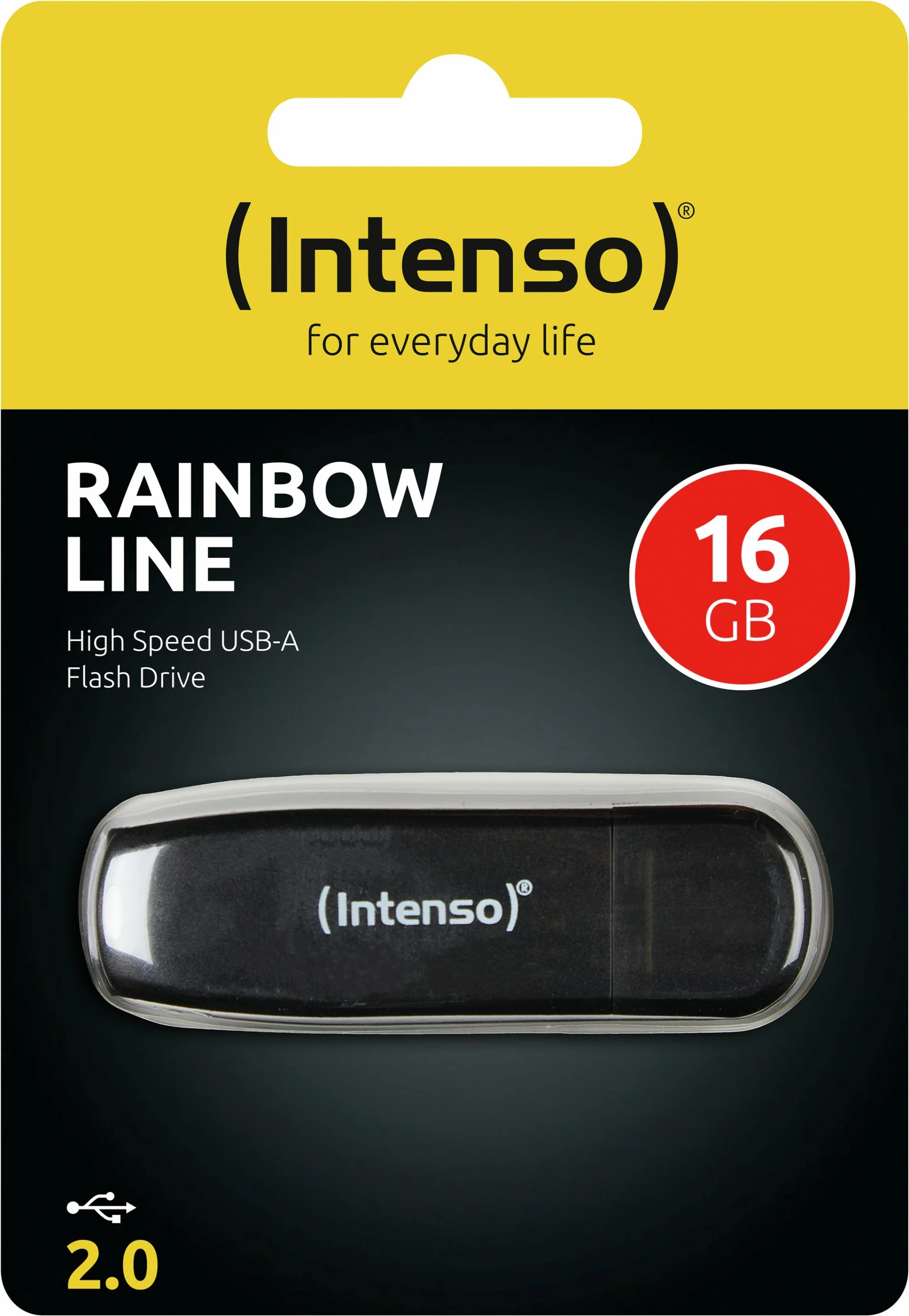 USB Intenso Rainbow Line 16 GB, USB Type-A, 2.0, e zezë