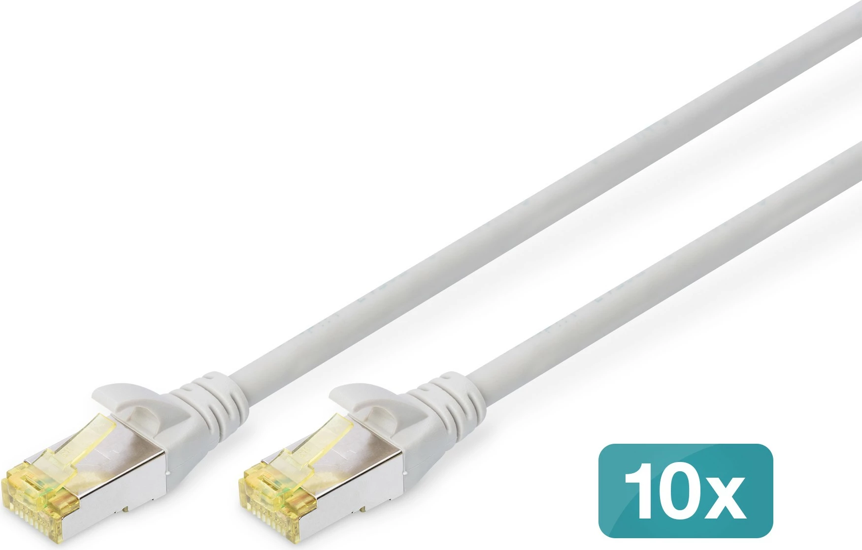 Kabllo rrjeti Digitus Cat6a S/FTP, 3m, set 10 copë, RJ-45, ngjyrë hiri