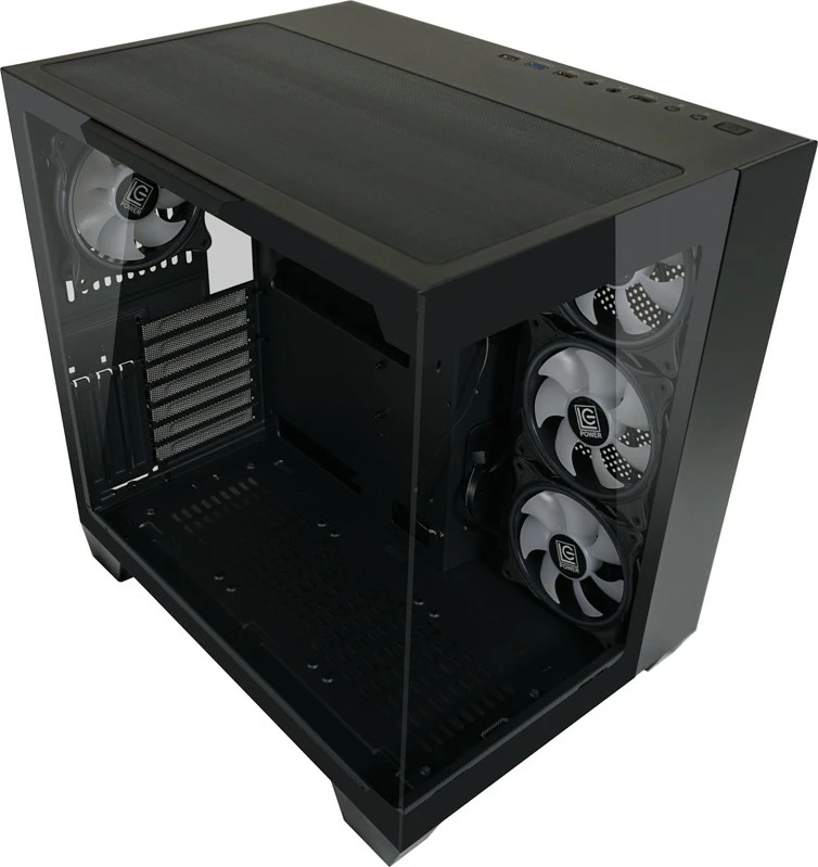 Kasë LC-Power 809B Dark Storm_X, Midi Tower, ATX, RGB, e zezë