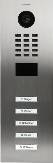 Interkom video DoorBird D2105V, 10 m, IR, Çelik inox