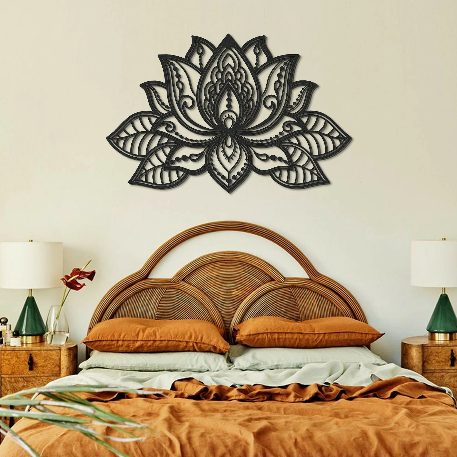 Aksesor dekorativ muri prej metali, lotus, Wallity, APT524LS