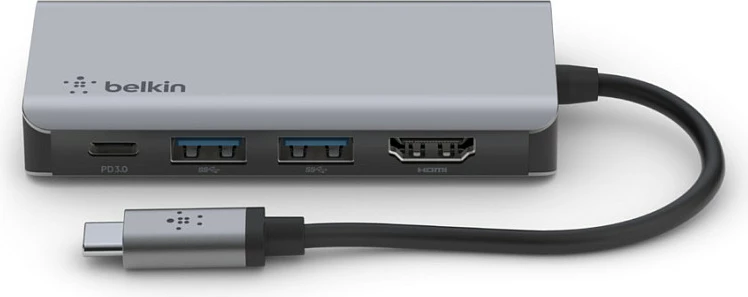 Adapter Belkin USB-C 4-in-1 Multiport, Silver